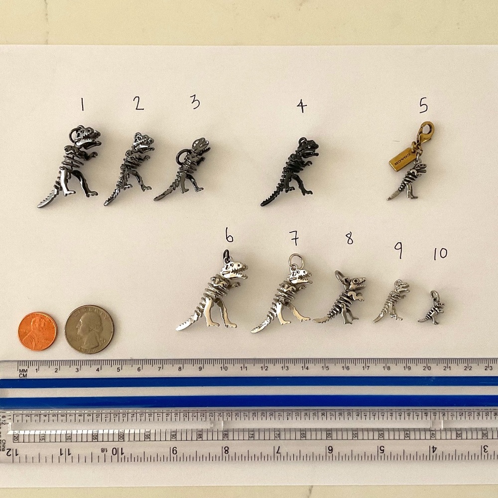 Coach Metal Rexy Charms - Various Finishes & Sizes Available (read description)